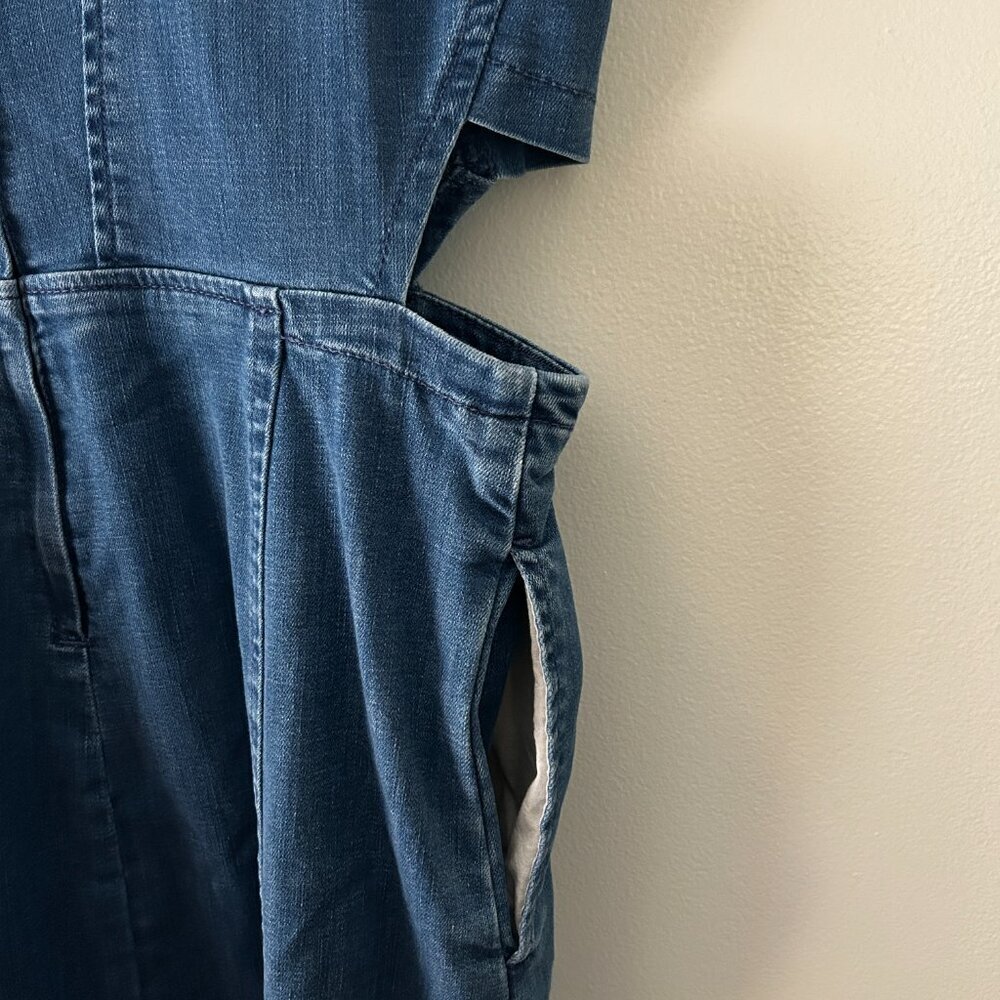 Madewell Stretchy Denim Cutout Dress Size 12 - Picture 8 of 10